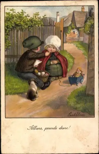 Künstler Ak Ebner, Pauli, Allons, prends donc, Kinder, So nimm doch