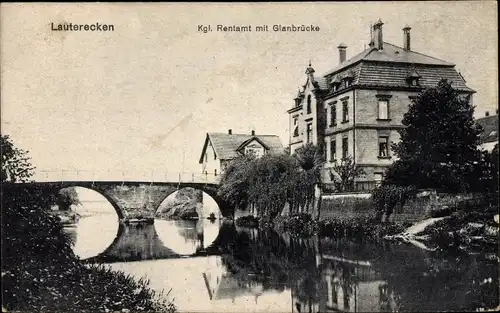 Ak Lauterecken in der Pfalz, Kgl. Rentamt mit Glanbrücke
