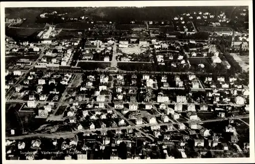 Ak Sundsvall Schweden, Västermalm, Fliegeraufnahme