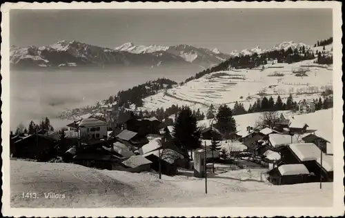 Ak Villars Kanton Waadt, Winterlandschaft