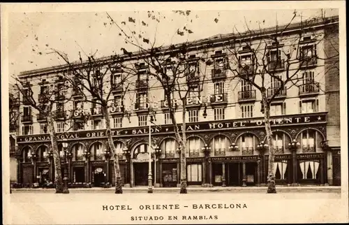 Ak Barcelona Katalonien, Hotel Oriente, Las Ramblas