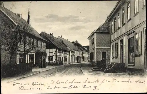 Ak Rhüden Seesen Niedersachsen, Straßenpartie, Häuser, Fachwerk