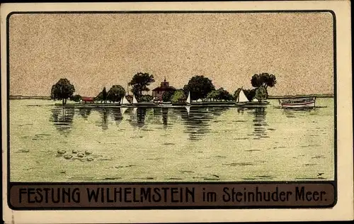 Steindruck Ak Steinhude Wunstorf in Niedersachsen, Wilhelmstein im Steinhuder Meer