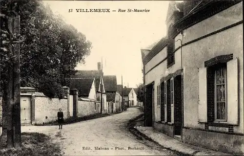 Ak Villemeux Eure et Loir, Rue St Maurice