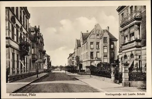 Ak Frankenthal in der Pfalz, Vierlingstraße mit Landwirtschaftsschule