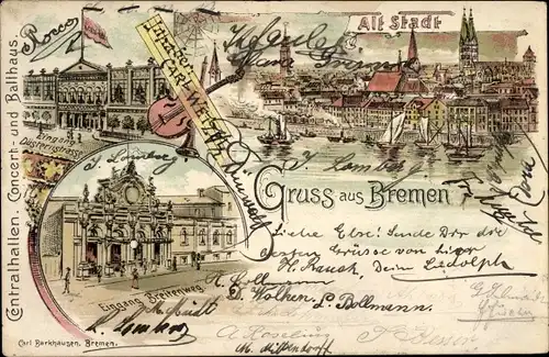 Litho Hansestadt Bremen, Altstadt, Düsternstraße, Breitenweg