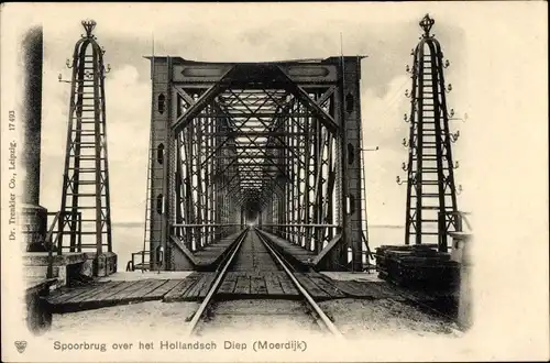 Ak Moerdijk Nordbrabant Niederlande, Spoorbrug over het Hollandsch Diep