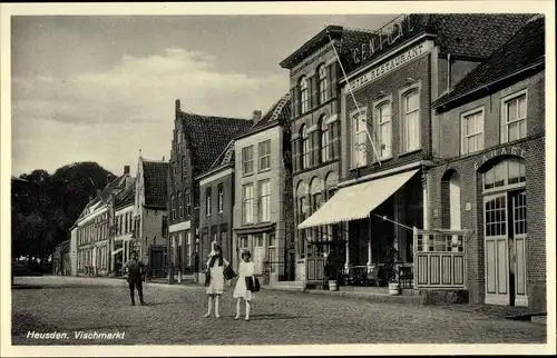 Ak Heusden Nordbrabant, Vischmarkt, Hotel Central