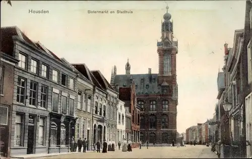 Ak Heusden Nordbrabant, Botermarkt en Stadhuis