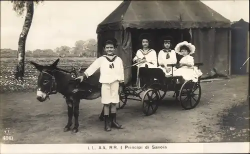 Ak Adel Italien, I Principi di Savoia, Esel, Kutsche