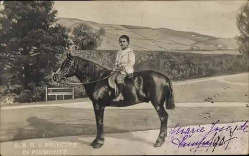 Ak Il Principe di Piemonte, Adel Italien, Pferd