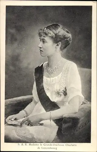Ak Großherzogin Charlotte von Luxemburg, Portrait
