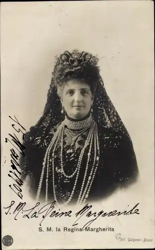 Ak Königin Margarethe von Italien, Portrait