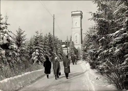 Ak Annaberg Buchholz Erzgebirge, Auf dem Pöhlberg, Winter, Schnee