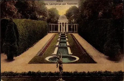 Ak Köln am Rhein, Flora, Laubgänge und Kaskaden