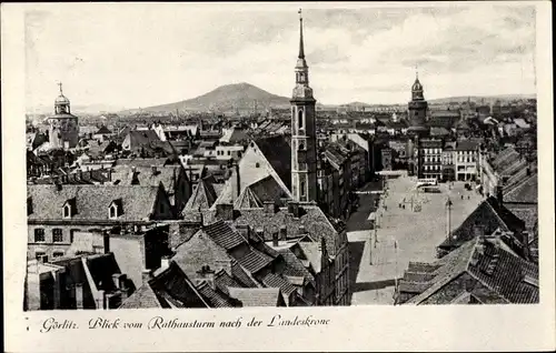 Ak Görlitz, Blick vom Rathausturm zur Landeskrone
