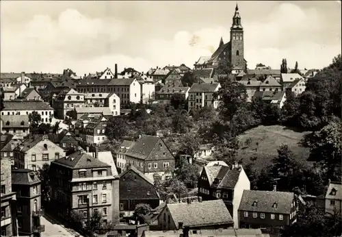 Ak Schneeberg im Erzgebirge, Panorama mit Kirche