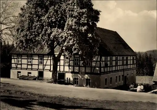 Ak Riesenberger Häuser Sosa Eibenstock im Erzgebirge, Gasthaus