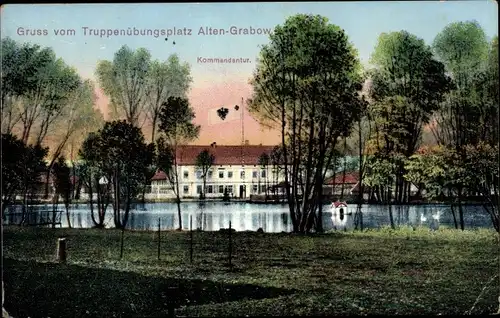 Ak Altengrabow Möckern in Sachsen Anhalt, Truppenübungsplatz, Kommandantur