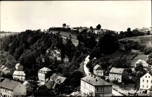 Ak Porschdorf Bad Schandau an der Elbe, Straßenpartie, Häuser, Berg