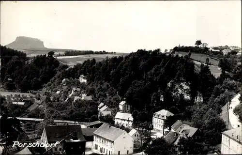 Ak Porschdorf Bad Schandau an der Elbe, Stadtpanorama, Berg