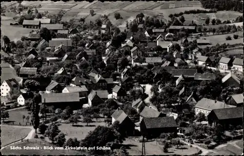 Ak Schöna Sächsische Schweiz, Blick vom Zirkelstein