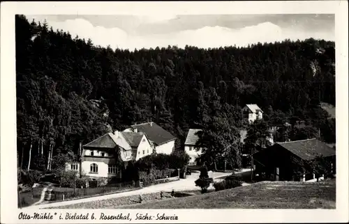 Ak Rosenthal Bielatal Schweizermühle, Blick auf die Otto Mühle, Wald