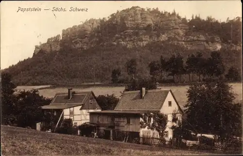 Ak Krippen Bad Schandau Sächsische Schweiz, Papststein