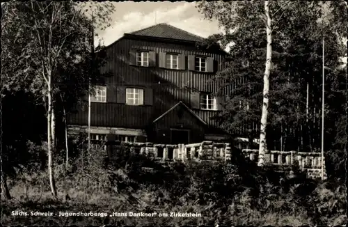 Ak Cunnersdorf Hohnstein Sächsische Schweiz, Jugendherberge Hans Dankner am Zirkelstein