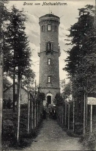 Ak Oybin in Sachsen, Gruß vom Hochwaldturm