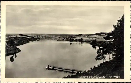 Ak Oelsnitz im Vogtland, Talsperre Pirk, Blick auf den Stausee