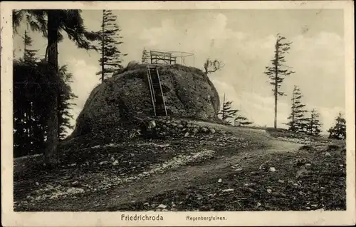 Ak Friedrichroda im Thüringer Wald, Regenbergfelsen