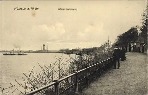 Ak Mülheim Köln am Rhein, Stammheimerweg, Dampfer