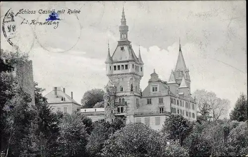 Ak Castell Unterfranken, Schloss Castell mit Ruine