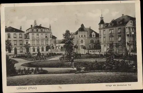 Ak Landau in der Pfalz, Anlage am deutschen Tor