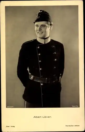 Ak Schauspieler Albert Lieven, Portrait in Uniform, Ross Verlag 9035 1