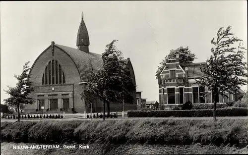 Ak Nieuw Amsterdam Drenthe Niederlande, Geref. Kerk