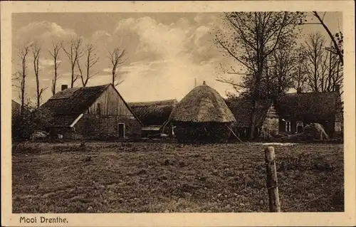 Ak Drouwen Drenthe Niederlande, Landschap, Bauerngehöft