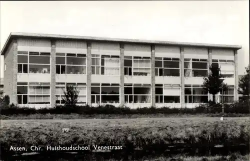 Ak Assen Drenthe Niederlande, Chr. Huishoudschool Venestraat