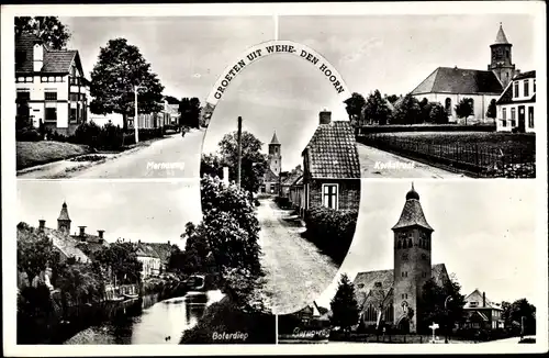 Ak Wehe den Hoorn Groningen, Detailansichten, Kirchen