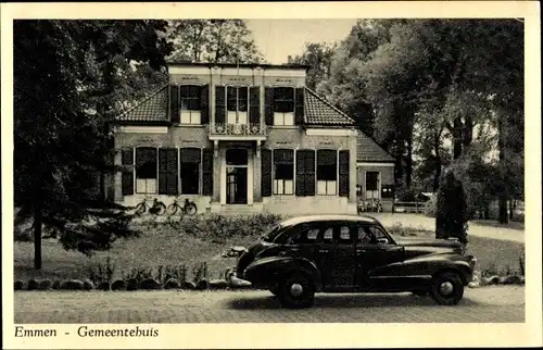 Ak Emmen Drenthe Niederlande, Gemeentehuis, Auto