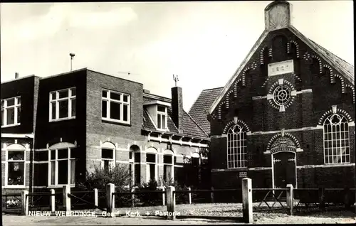 Ak Nieuw Weerdinge Drenthe Niederlande, Geref. Kerk, Pastorie
