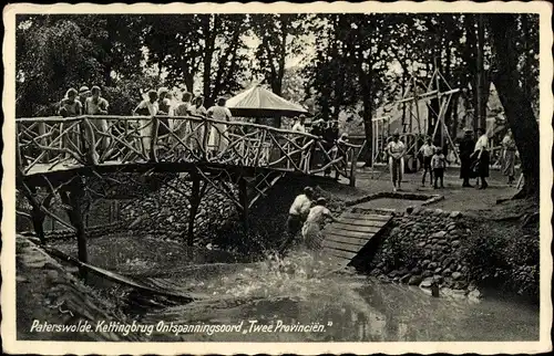 Ak Paterswolde Drenthe Niederlande, Kettingbrug Ontspanningsoord Twee Provincien