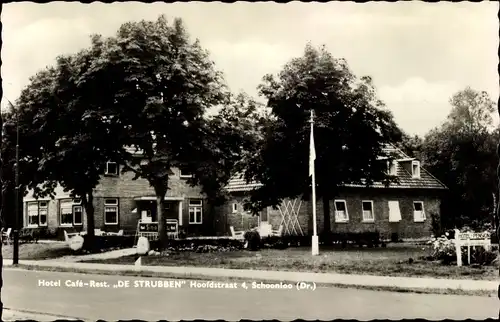 Ak Schoonloo Drenthe, Hotel Cafe-Restaurant De Strubben, Hoofdstraat 4