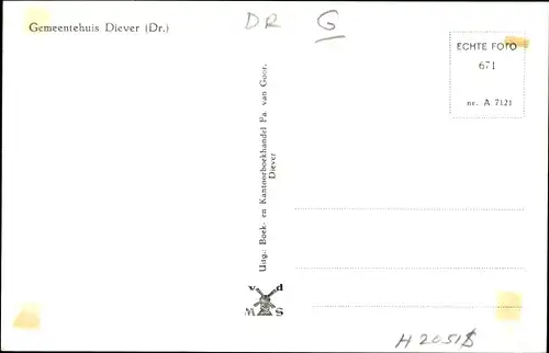 Ak Diever Drenthe Niederlande, Gemeentehuis