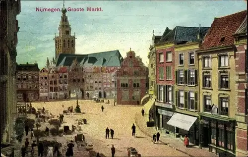 Ak Nijmegen Gelderland, Groote Markt