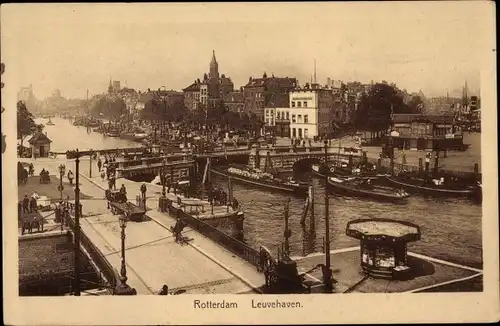 Ak Rotterdam Südholland Niederlande, Leuvehaven