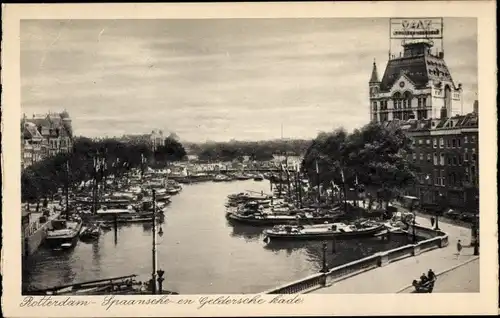 Ak Rotterdam Südholland Niederlande, Spaansche en geldersche kade