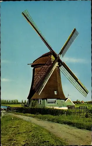 Ak Niederlande, Windmühle, De Nekker aan het Noordhollands kanaal