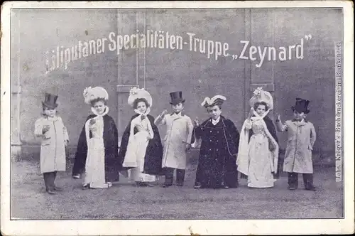 Ak Liliputaner Specialitäten Truppe Zeynard